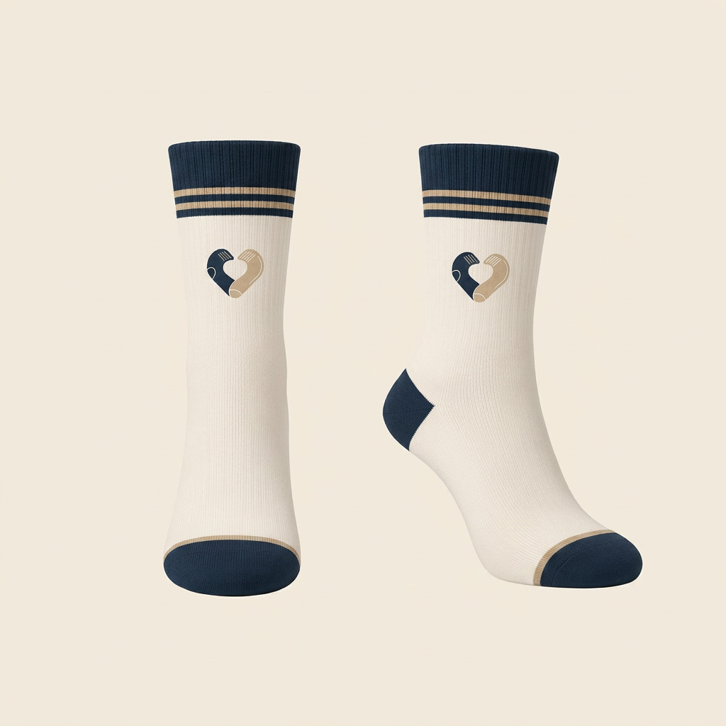 Studio Stripe custom branded socks in the UK woven with a company logo
